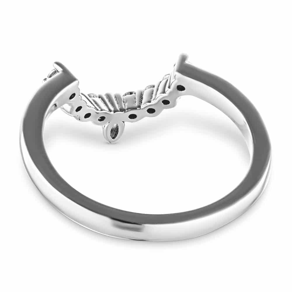Estelle Wedding Band with recycled diamonds in recycled 14K white gold | Estelle Wedding Band recycled diamonds recycled 14K white gold