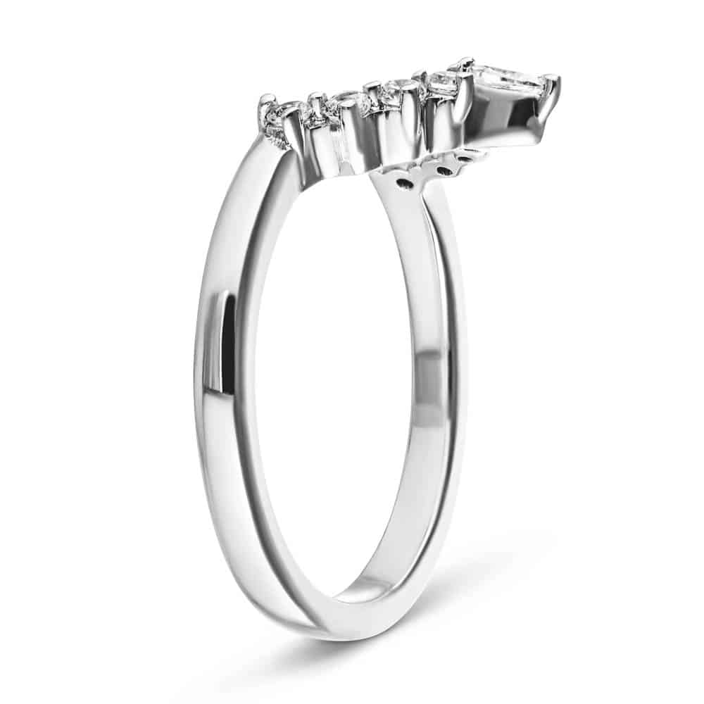 Estelle Wedding Band with recycled diamonds in recycled 14K white gold 