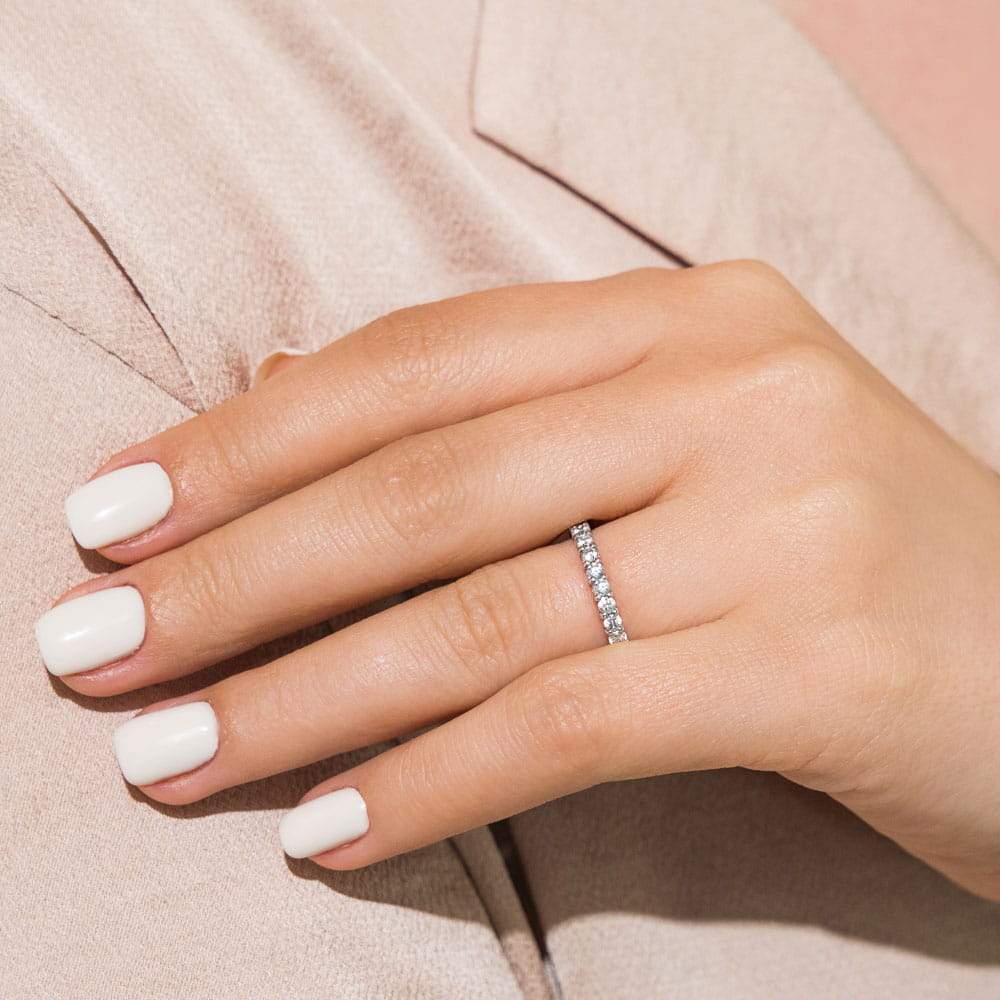 Lab Grown Diamond eternity band with 1.0ctw in recycled 14K white gold | Lab Grown Diamond eternity band with 1.0ctw in recycled 14K white gold