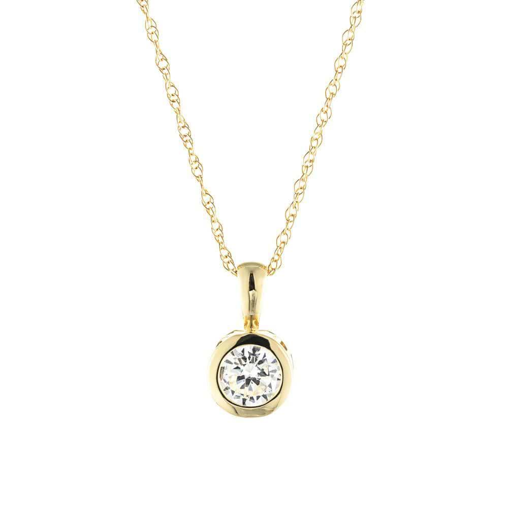 Filigree Bezel Pendant in 14K yellow gold 