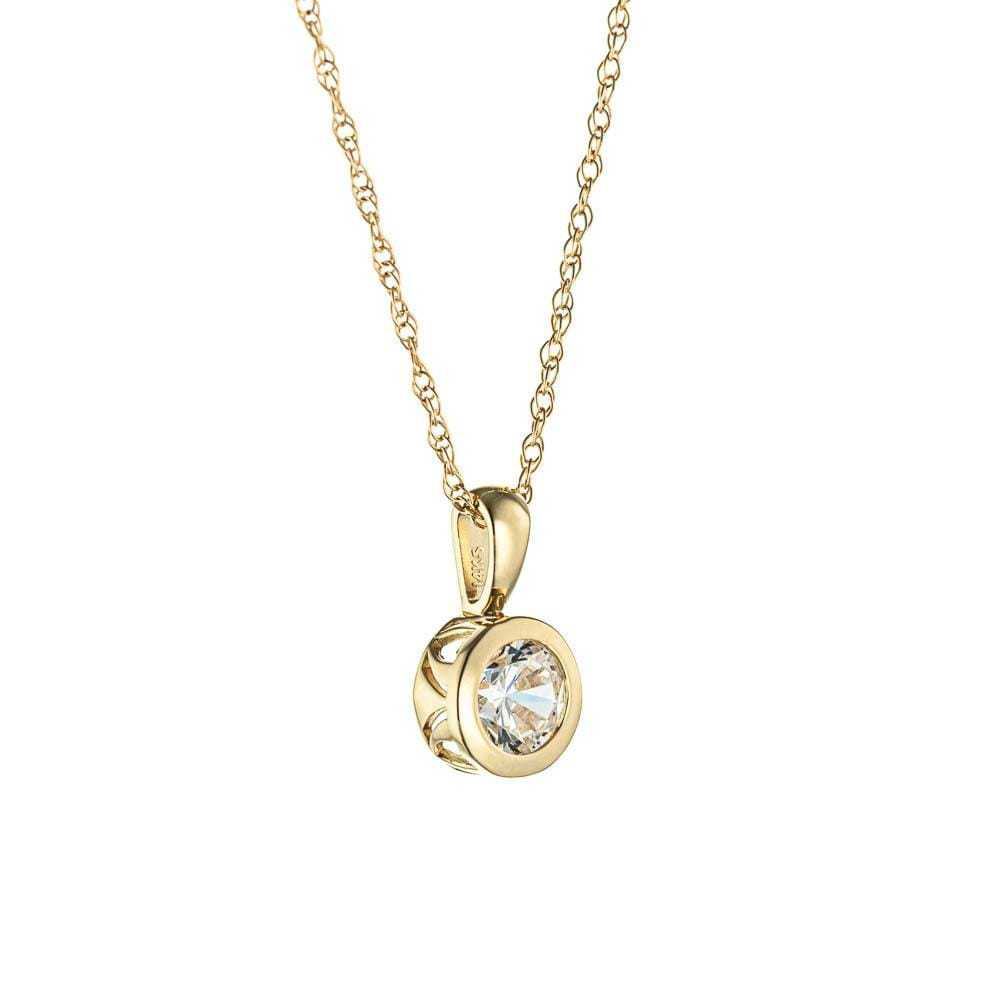 Filigree Bezel Pendant in 14K yellow gold 