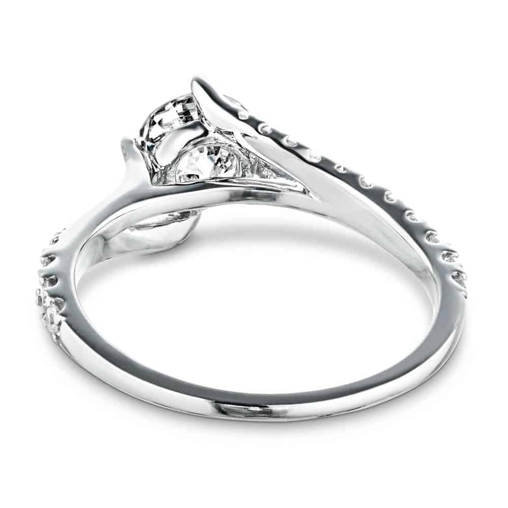 Shown with 1ct Round Cut Lab Grown Diamond in 14k White Gold