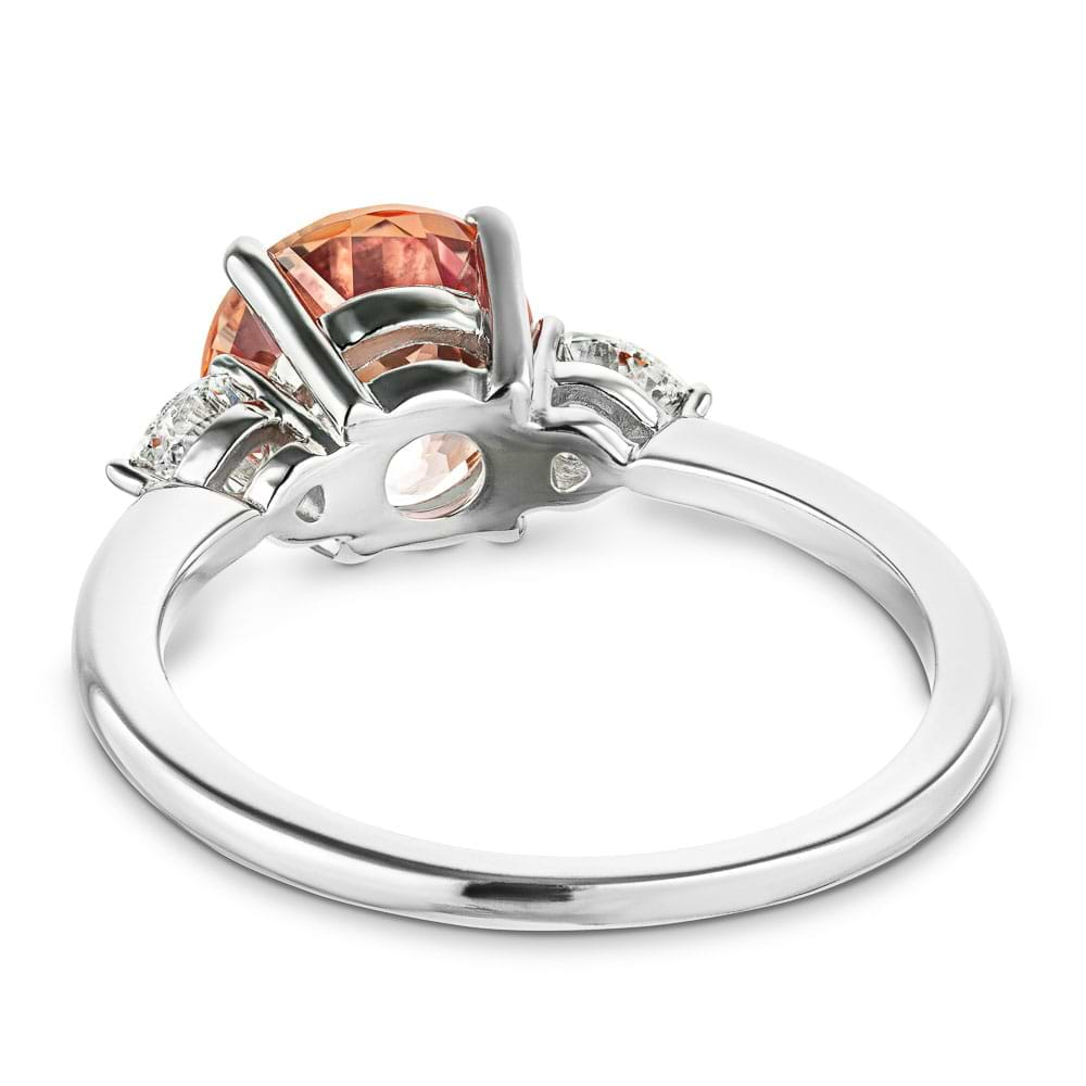 Shown with 2ct Lab Grown Champagne Pink Sapphire in 14k White Gold