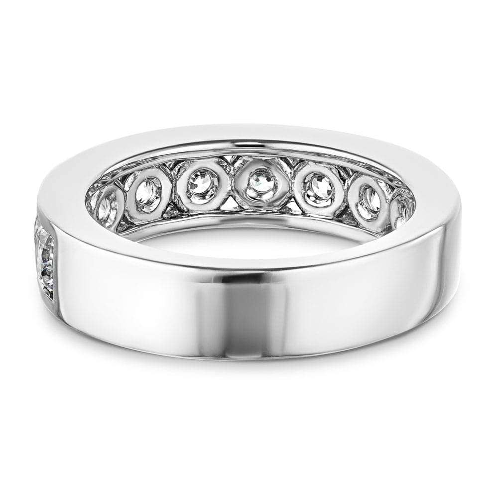 Wedding band with 2.25ctw Diamond Hybrids in recycled 14K white gold 