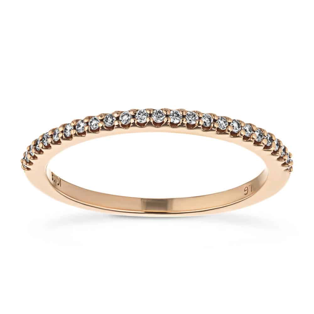 Diamond accented band in recycled 10K rose gold | fashion band wedding band Diamond accented band in recycled 10K rose gold