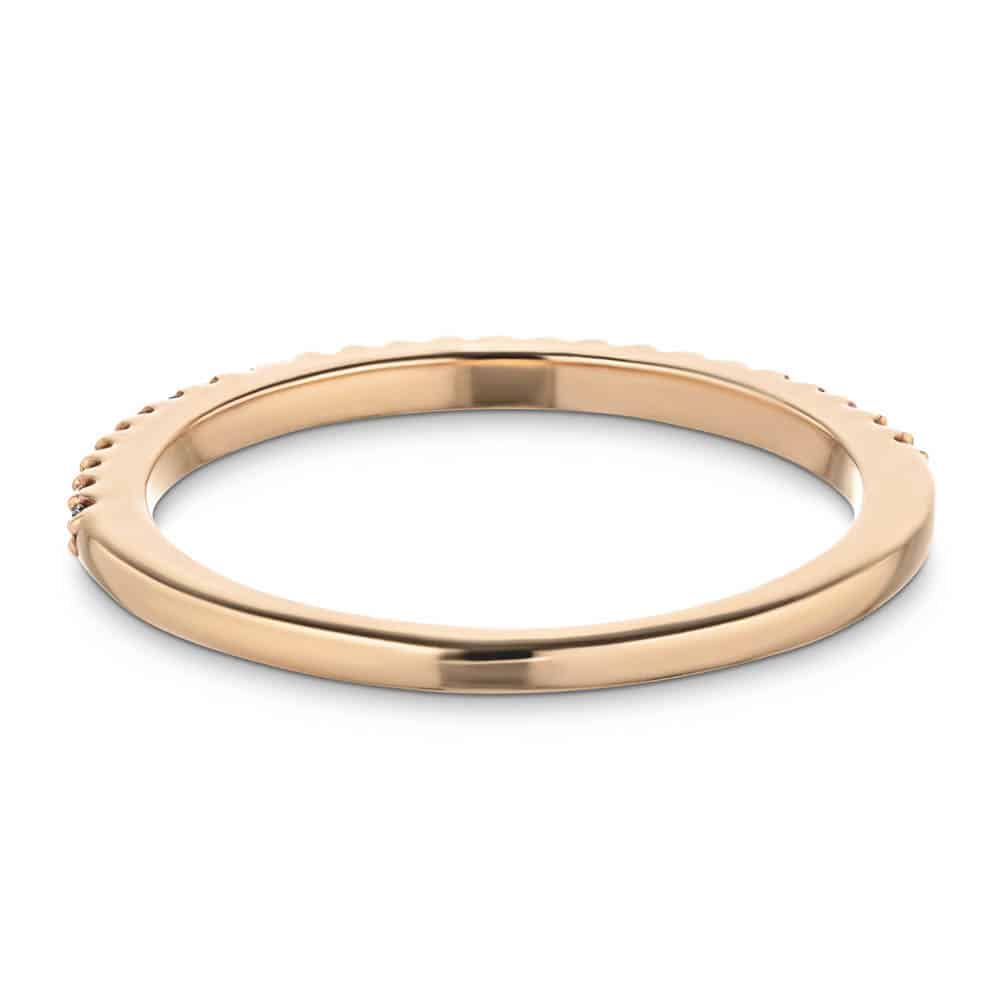 Diamond accented band in recycled 10K rose gold | fashion band wedding band Diamond accented band in recycled 10K rose gold