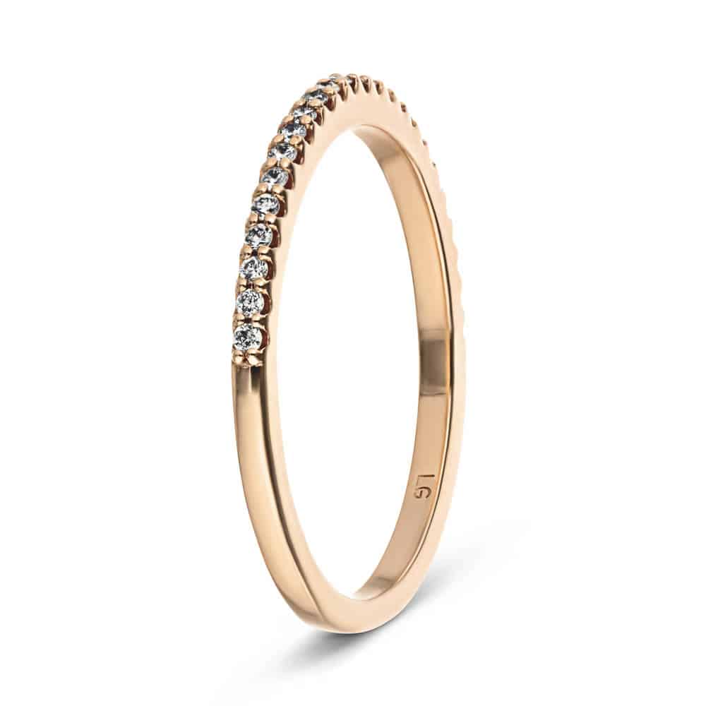 Diamond accented band in recycled 10K rose gold | fashion band wedding band Diamond accented band in recycled 10K rose gold