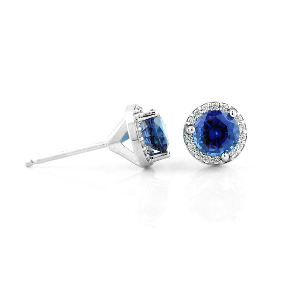 Lab-grown blue sapphires in 14k white gold | Blue Sapphires and white gold earrings