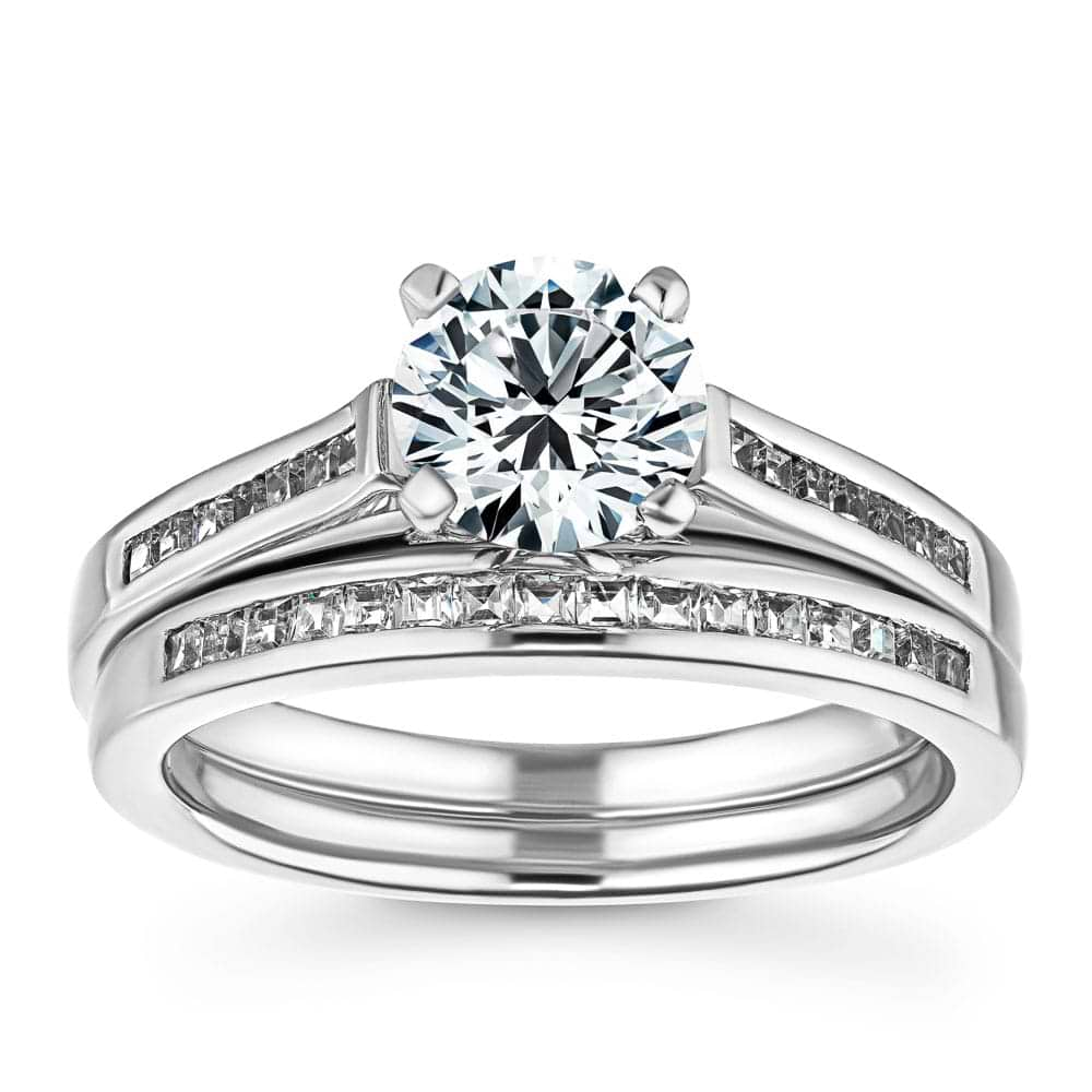 Engagement Ring Shown with Matching Wedding Band Available as a Set for a Discount