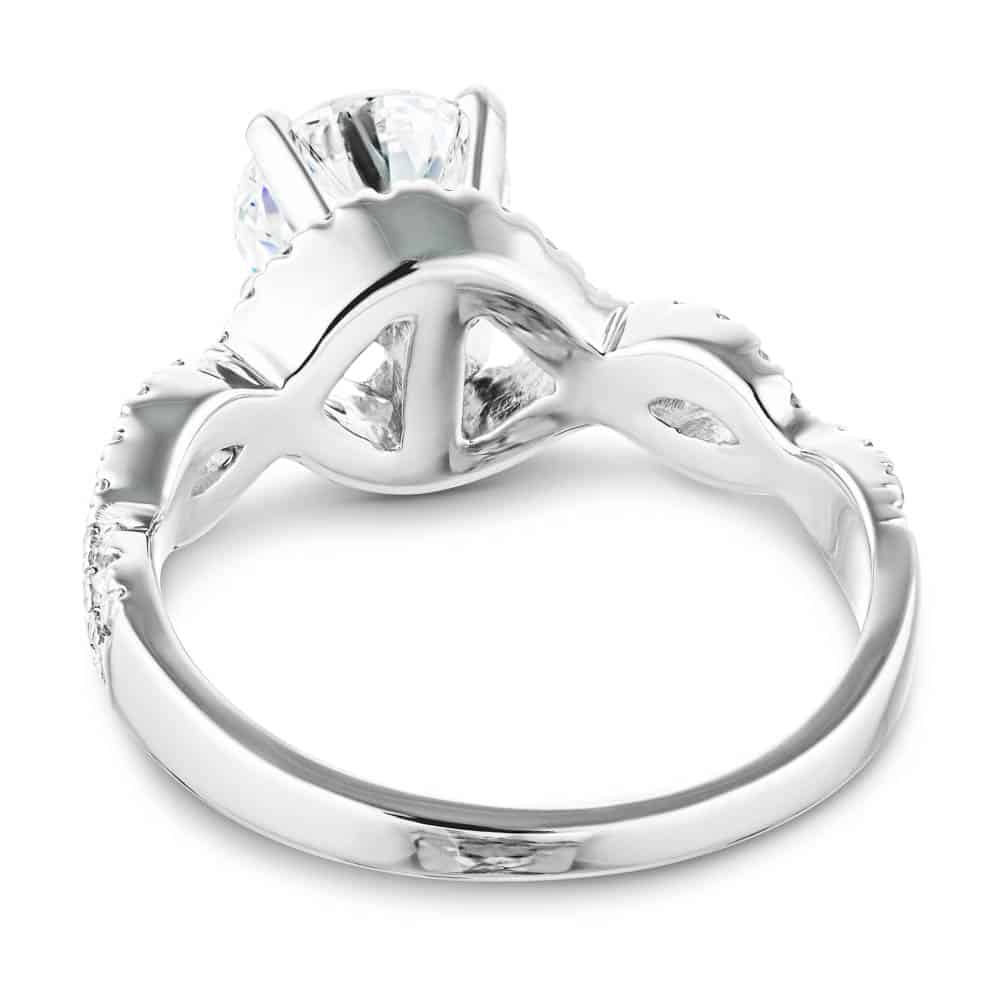 Shown with 1ct Round Cut Lab Grown Diamond in 14k White Gold