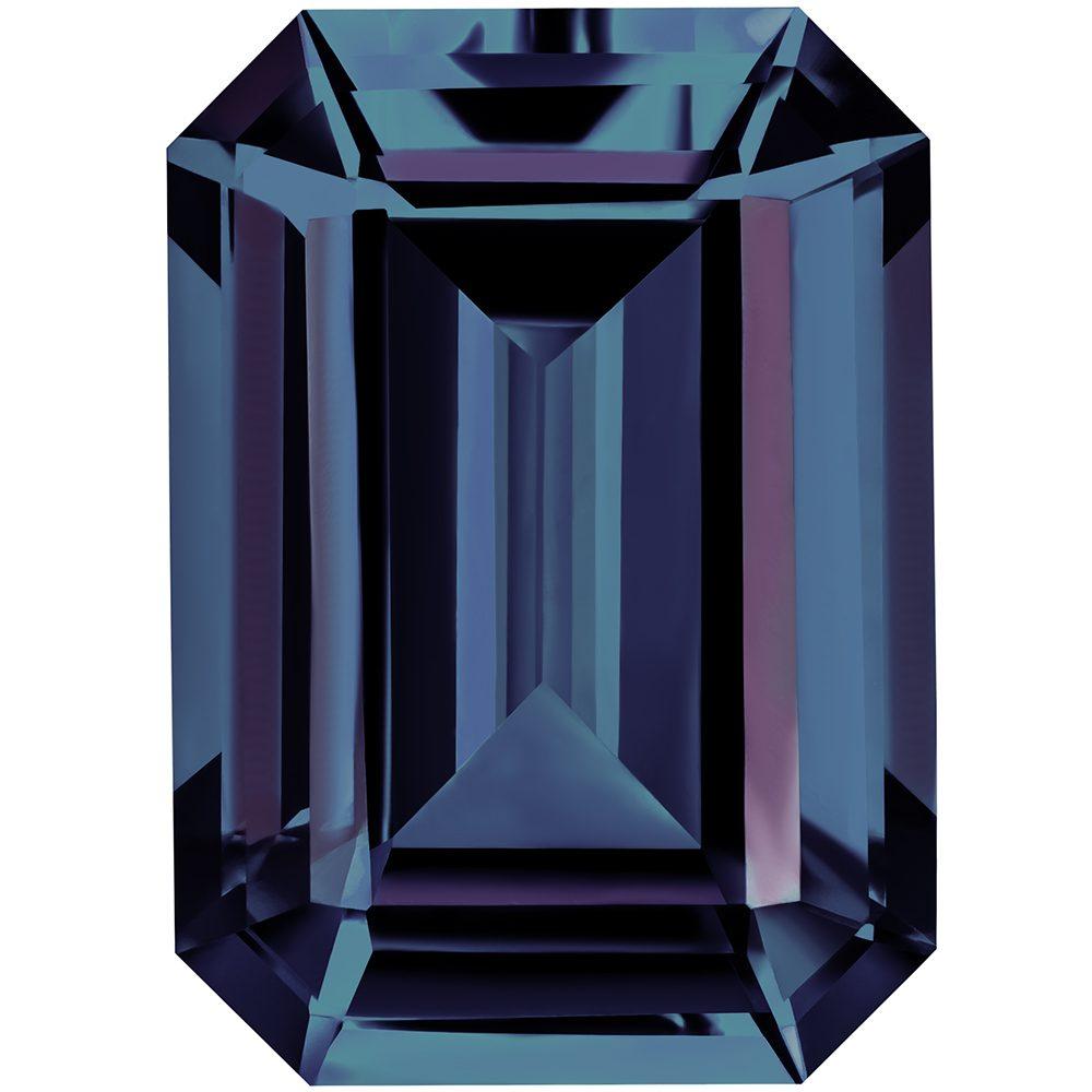 MD Fixed Emerald Cut Earrings 1.2ct x 2 (7x5mm) - Alexandrite