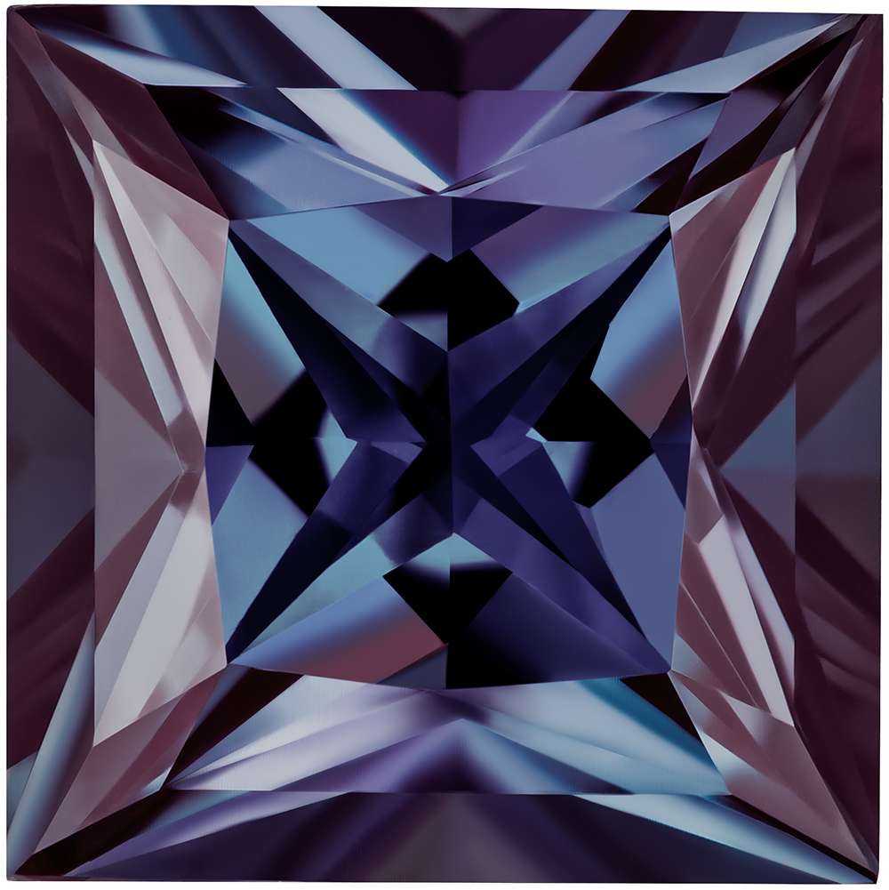 MD Fixed Princess Cut Side Stones 0.85ct x 2 (5mm) - Alexandrite
