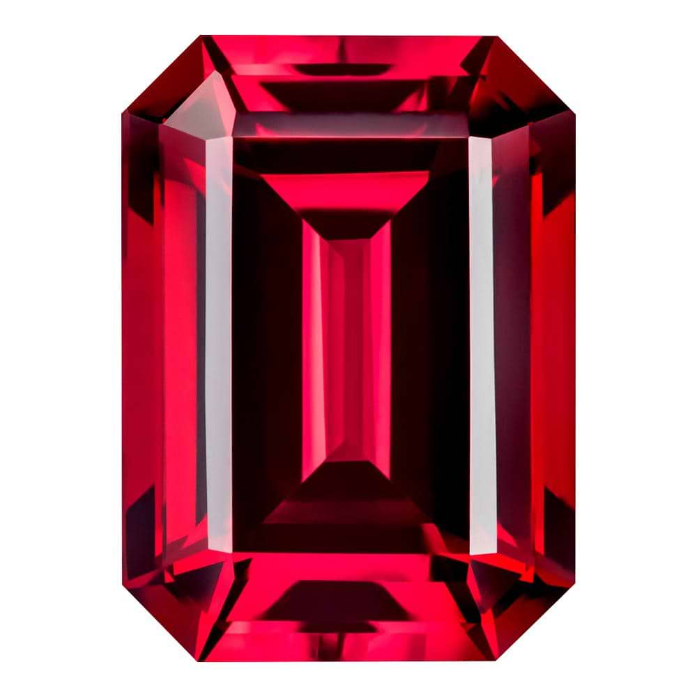 MD Fixed Emerald Cut Earrings 0.7ct x 2 (6x4mm) - Ruby
