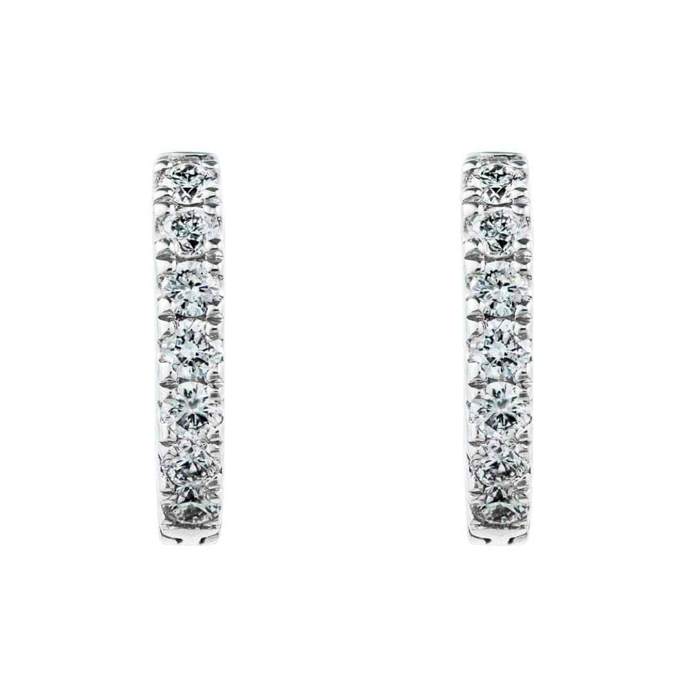 12mm Lab Grown Diamond Huggies shown in white gold 