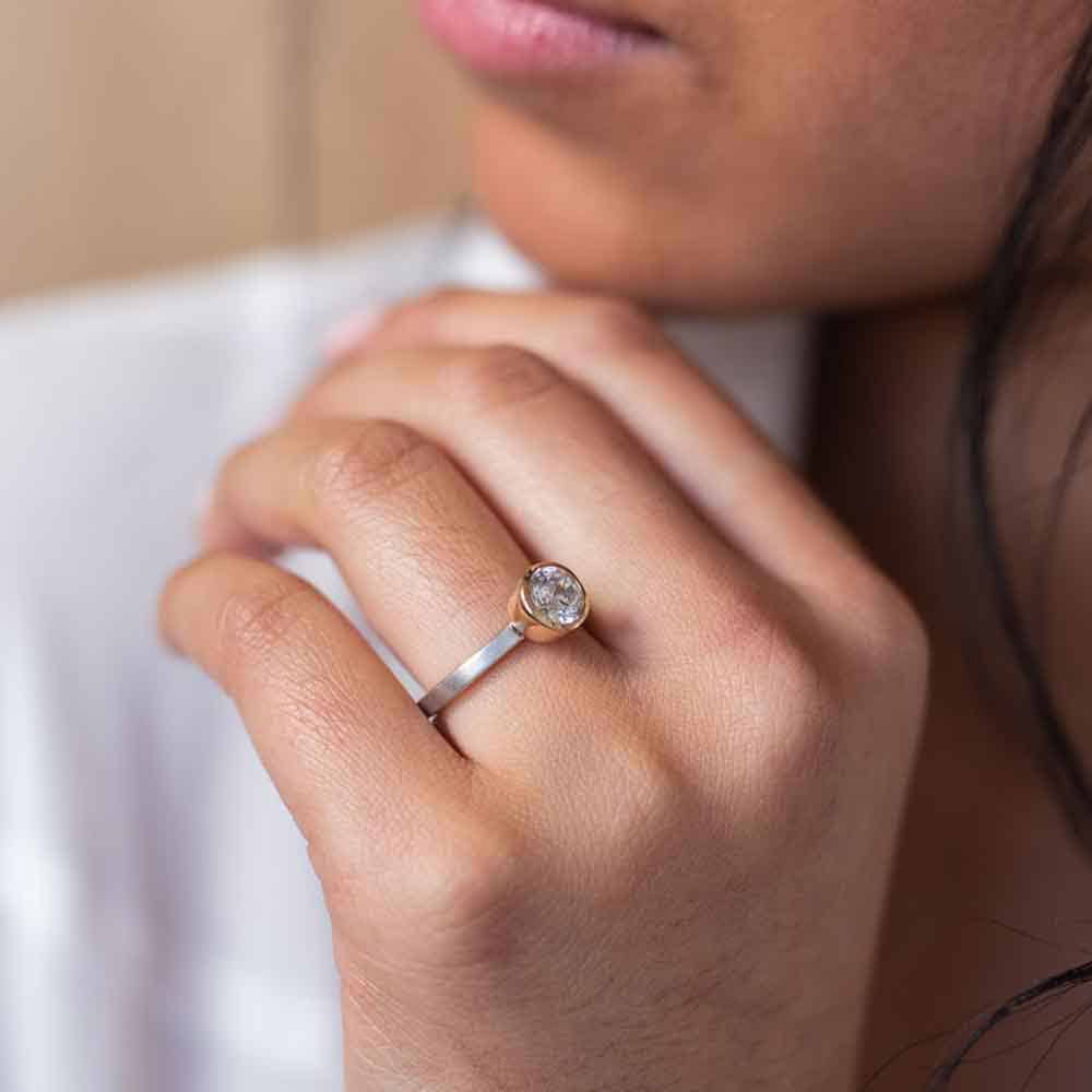 Rustic Satin Finish Petite Artisan Ring
