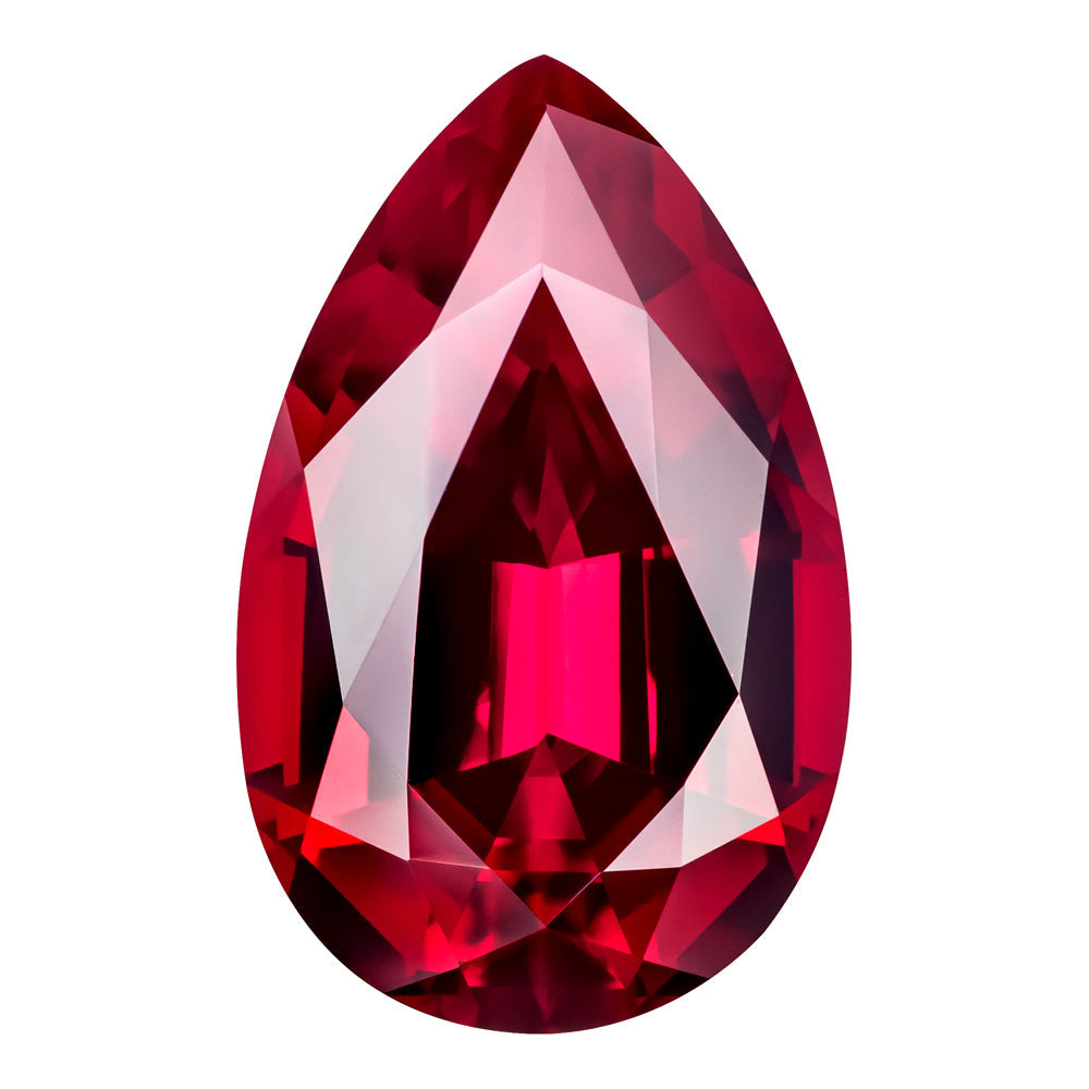 MD Fixed Pear Cut Side Stones 0.55ct x 2 (6x4mm) - Ruby
