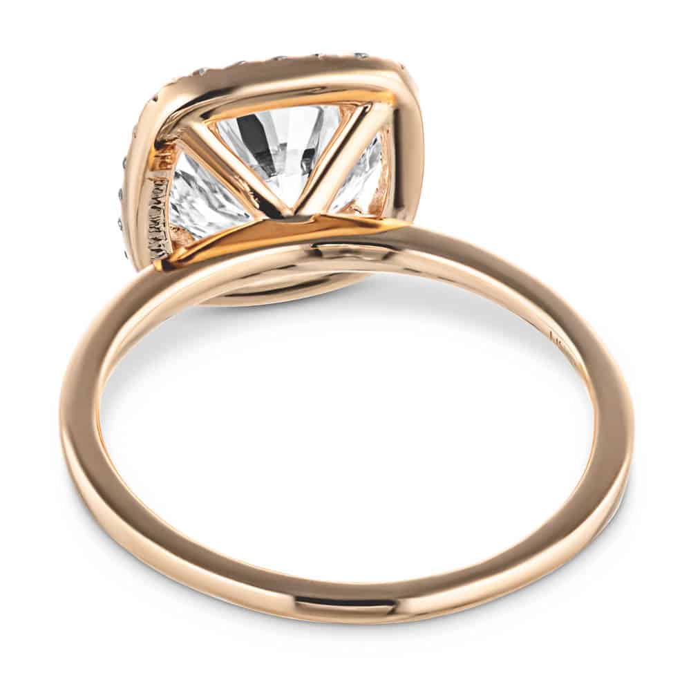 Shown with 2ct Round Cut Lab Grown Diamond in 14k Rose Gold