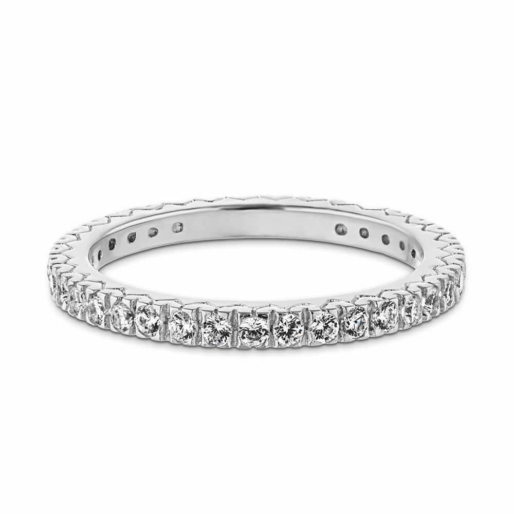 Diamond wedding band with recycled diamonds that go approximately 3/4 around the slightly squared band in recycled 14K white gold. Made to match the Marilyn Engagement ring  | Diamond wedding band recycled diamonds slightly squared band recycled 14K white gold Marilyn Engagement Ring