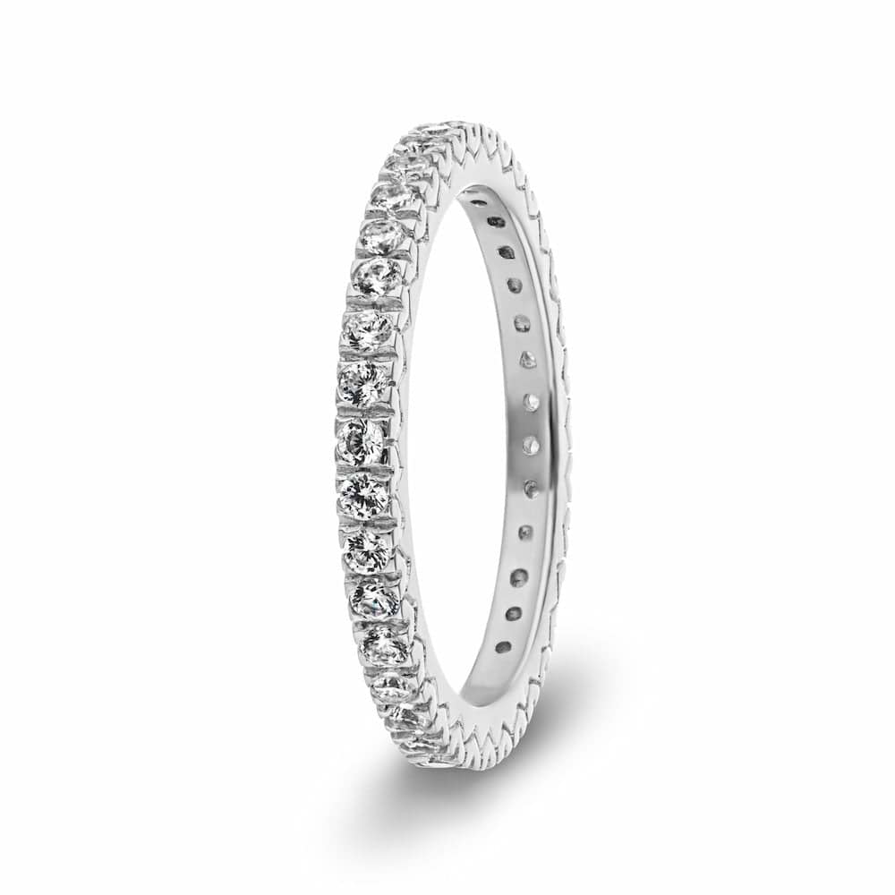 Diamond wedding band with recycled diamonds that go approximately 3/4 around the slightly squared band in recycled 14K white gold. Made to match the Marilyn Engagement ring  