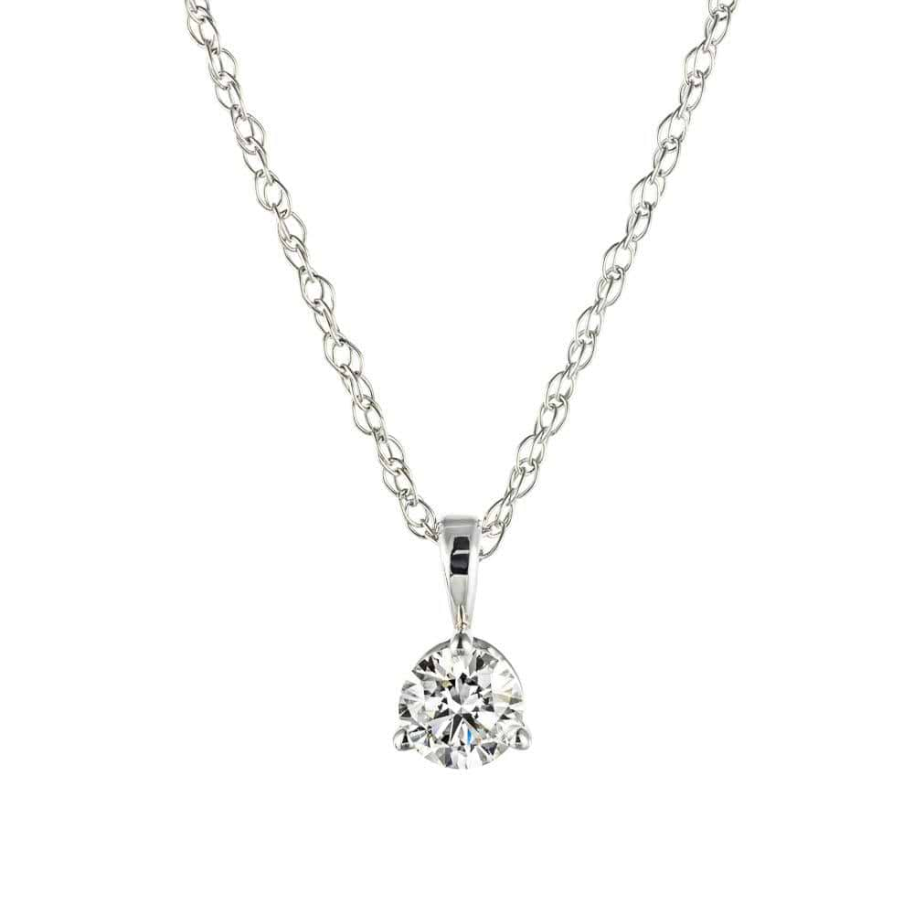 Martini Pendant with Round Lab-Created Diamond in 14K white gold 