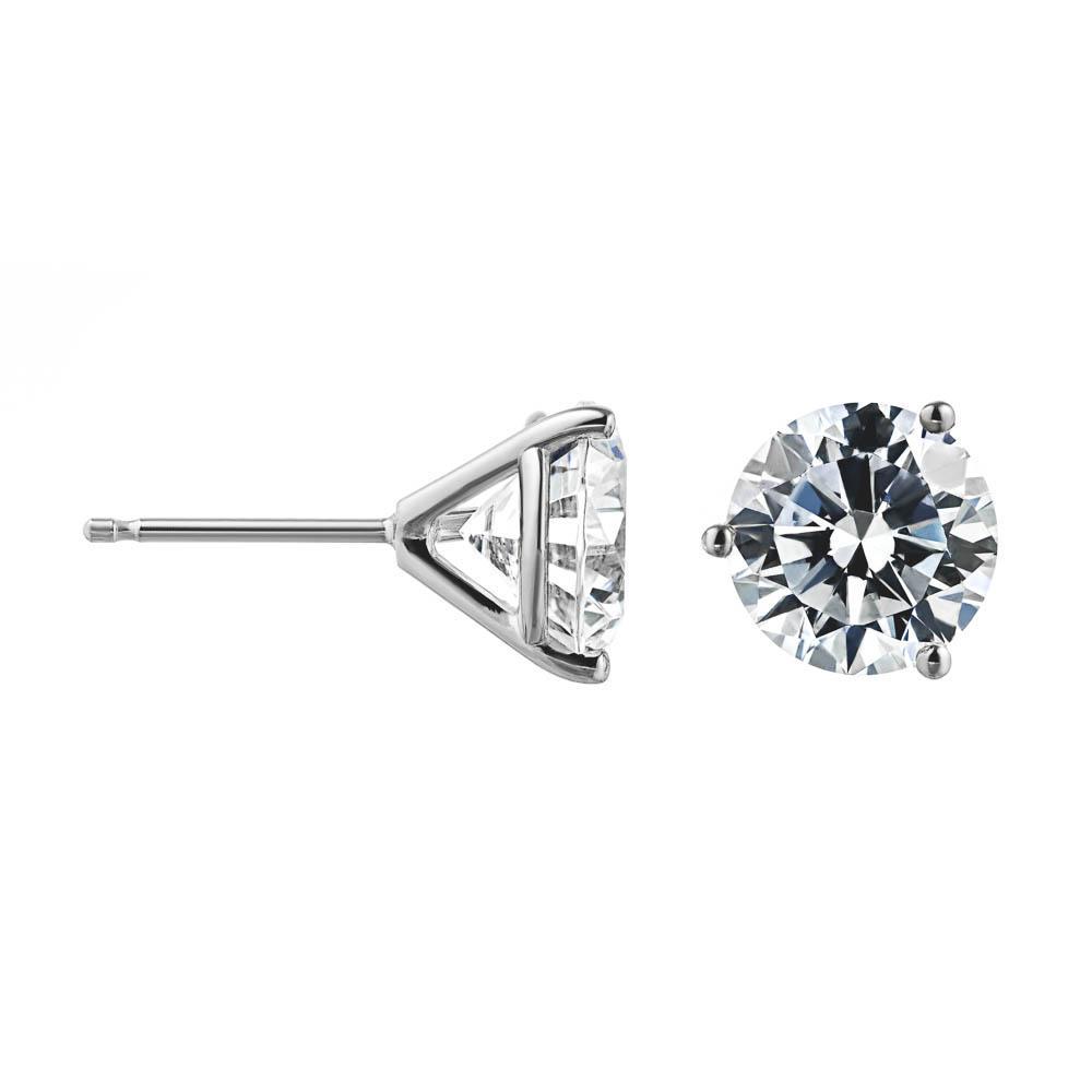 Martini Stud Earrings in 14K white gold 