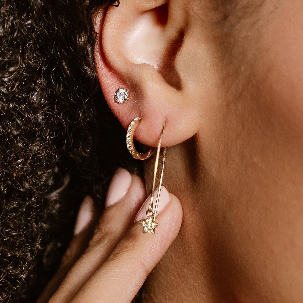 Special w/Purchase Martini Earrings - 1.0ctw Round Cut Diamond Hybrid®, 14K White Gold