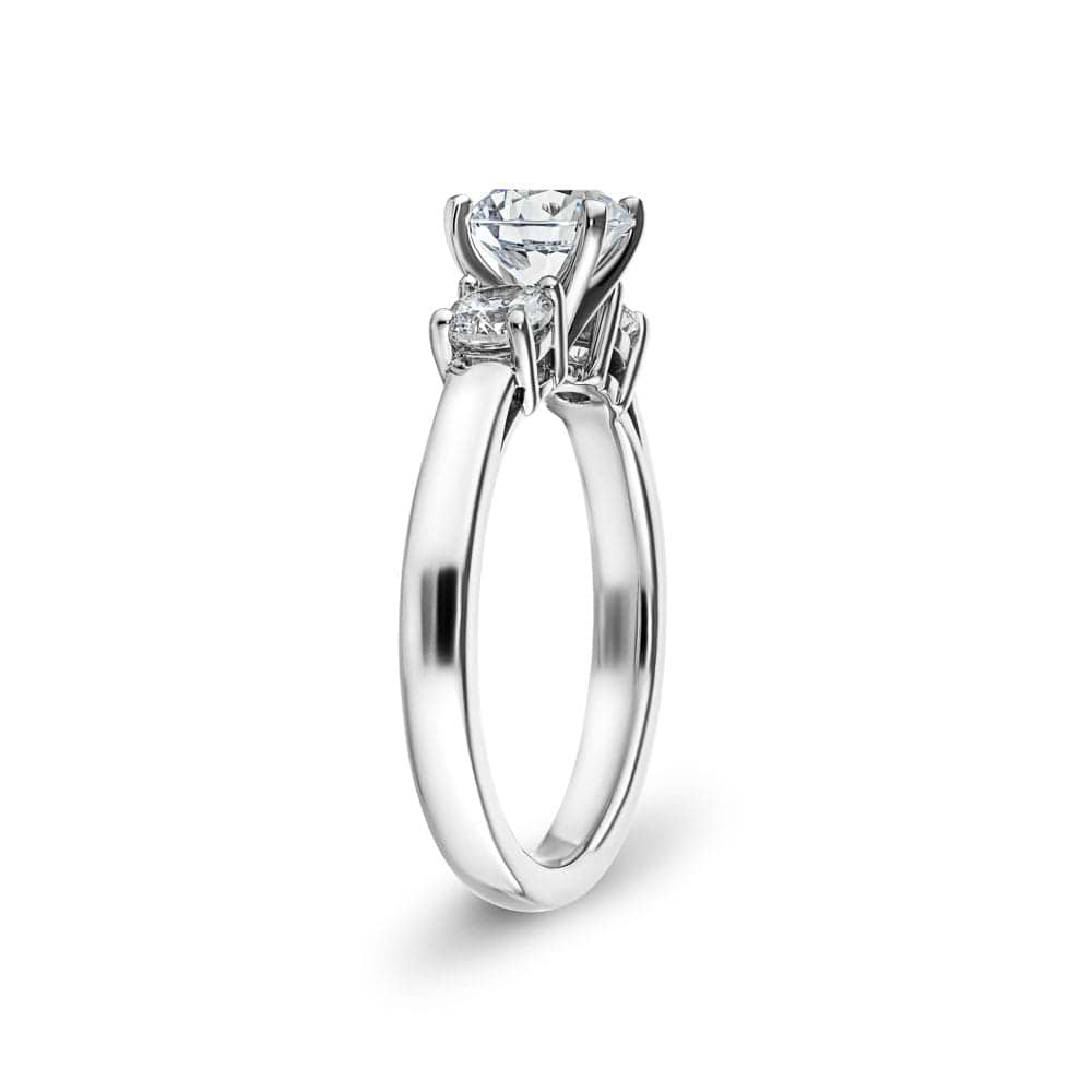 Shown with one 1ct and two 0.5ct Round Cut Lab Grown Diamonds in 14k White Gold