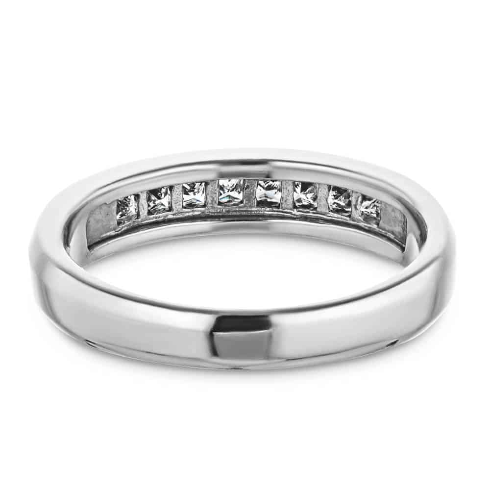 Channel set diamond wedding band made to fit the Melanie Engagement Ring in recycled 14K white gold| channel set diamond wedding band made to fit melanie engagement ring