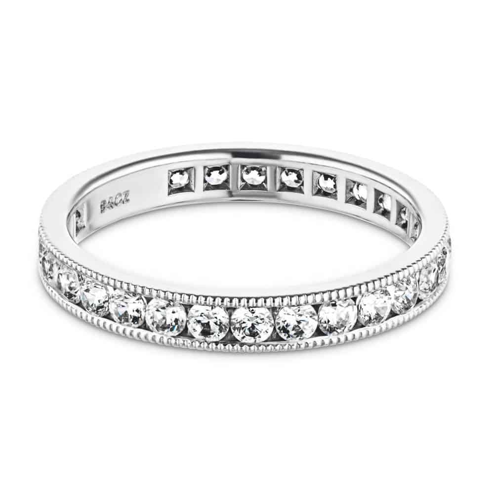 1.0ctw lab-grown diamond milgrain eternity band | Affordable Eternity Wedding Band in Lab-grown diamonds