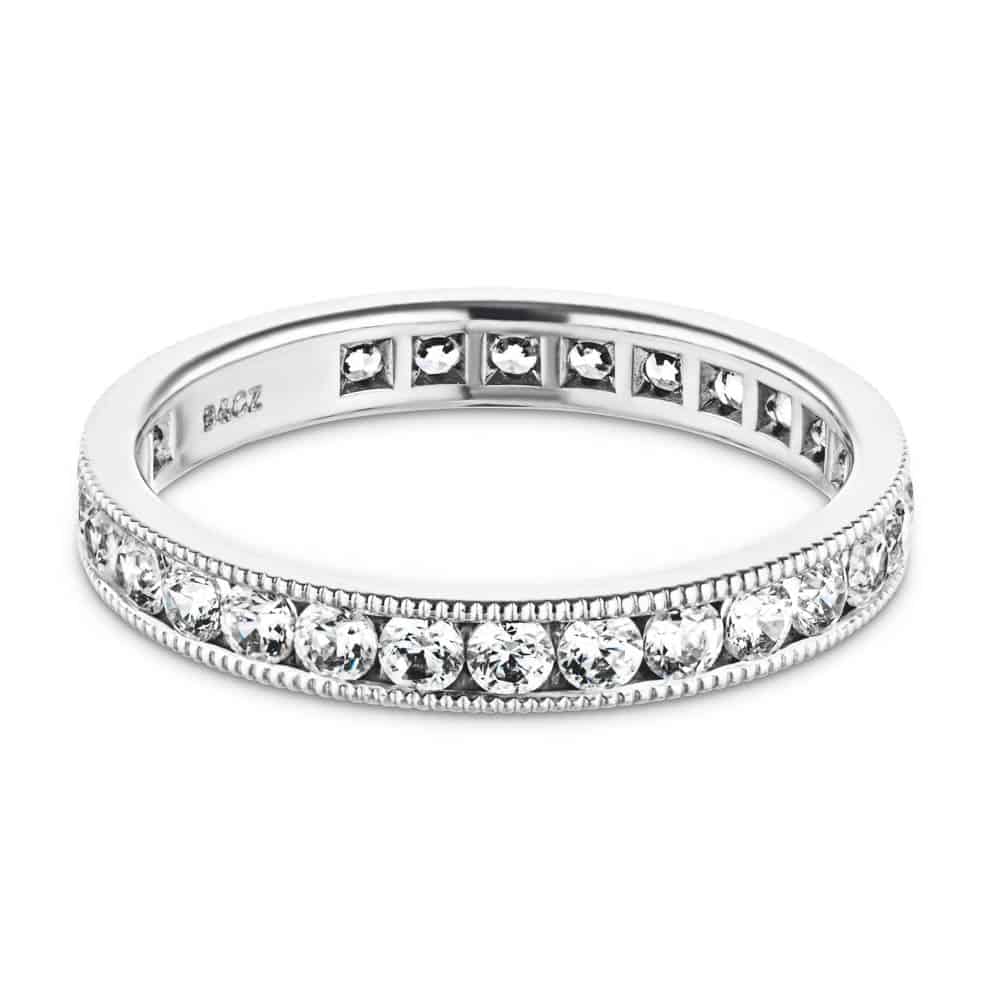 1.0ctw lab-grown diamond milgrain eternity band 