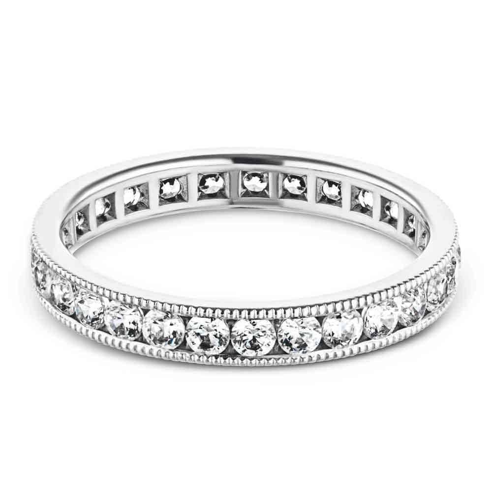 1.0ctw lab-grown diamond milgrain eternity band | Affordable Eternity Wedding Band in Lab-grown diamonds