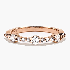 Multi Stone Stackable Ring - 14K Rose Gold (RTS) - MiaDonna
