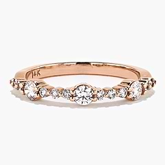 Multi Stone Stackable Ring - 14K Rose Gold (RTS) - MiaDonna