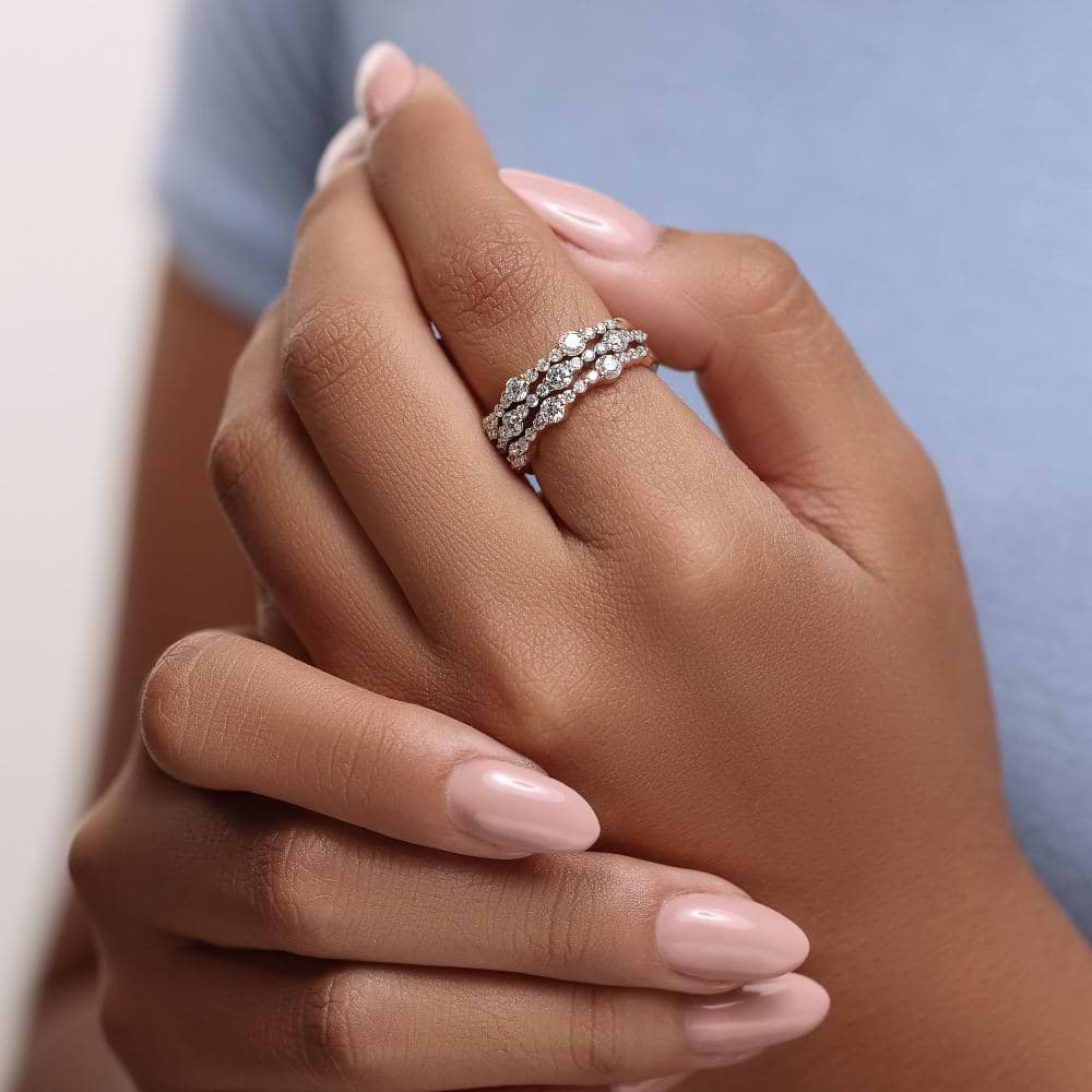 Multi stone diamond ring settings top