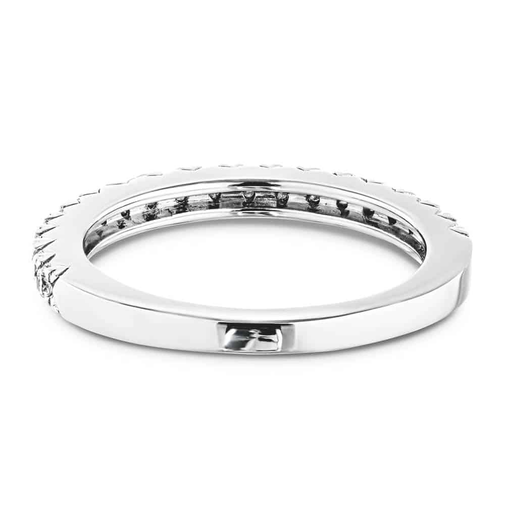 Diamond accented wedding band in recycled 14K white gold made to fit the Novu Engagement Ring | matching wedding band Diamond accented wedding band in recycled 14K white gold made to fit the Novu Engagement Ring
