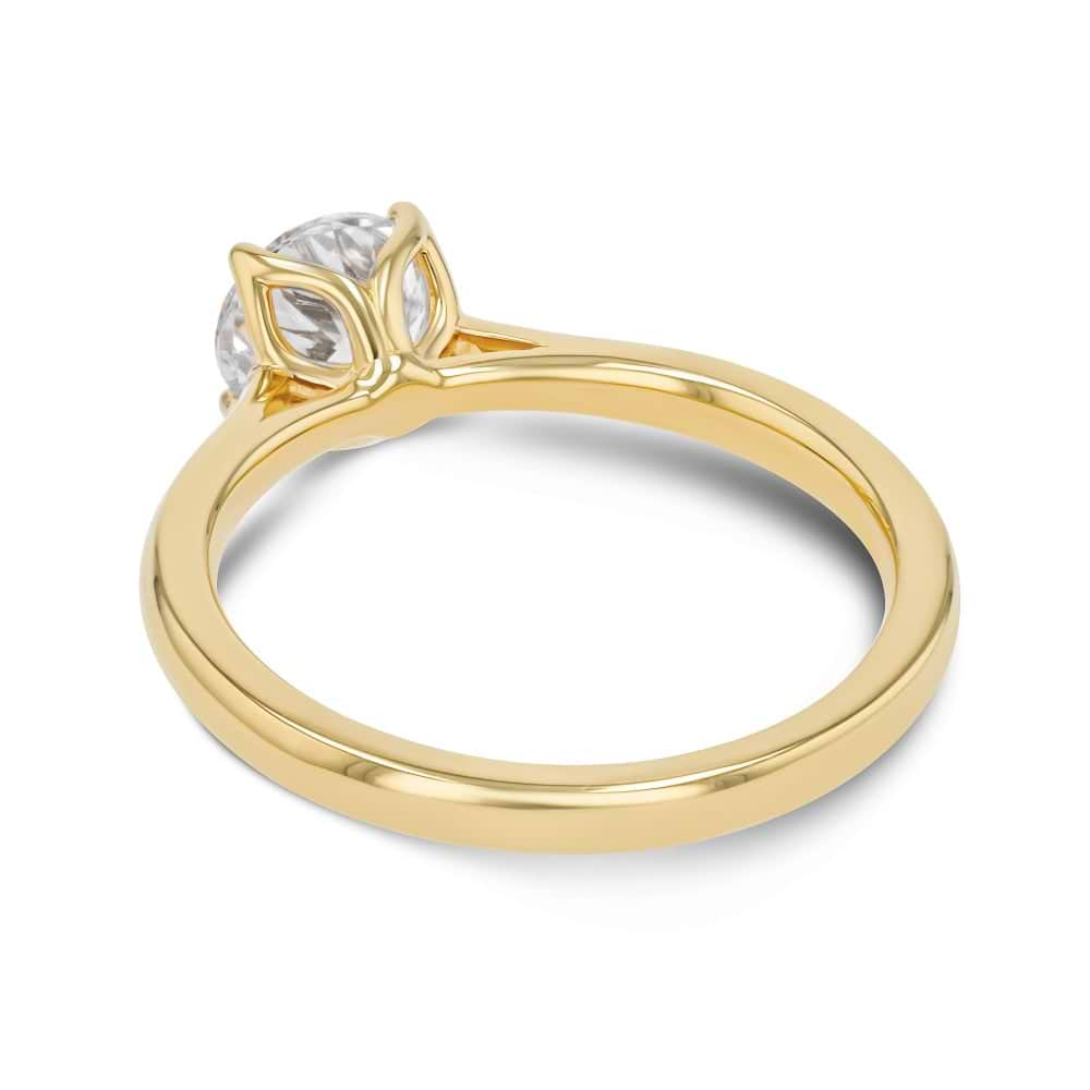 Shown here with a 1.0ct Round Cut Lab Grown Diamond center stone in 14K Yellow Gold