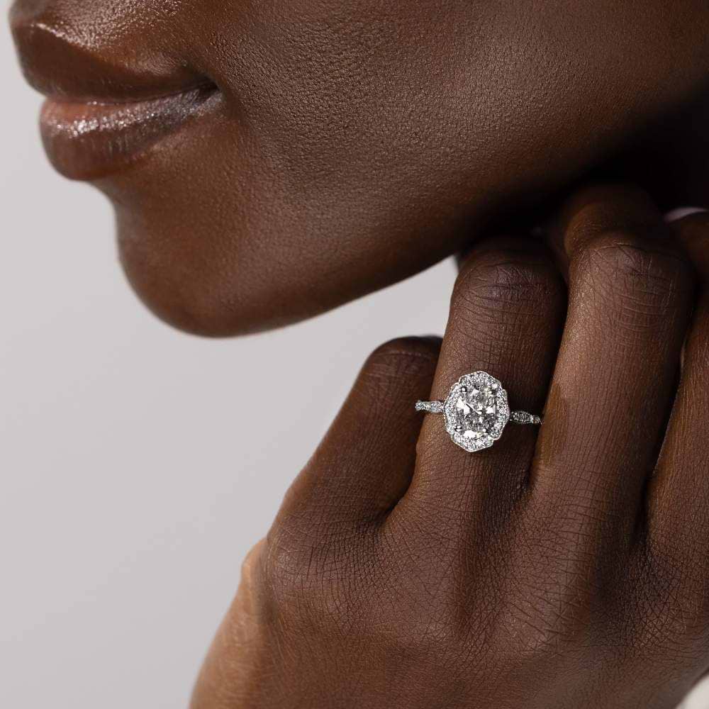 Paris Vintage Engagement Ring 1.06ct Oval Lab Grown Diamond RTS MiaDonna