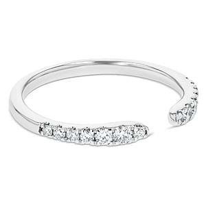 lab grown diamond open band in 14k white gold