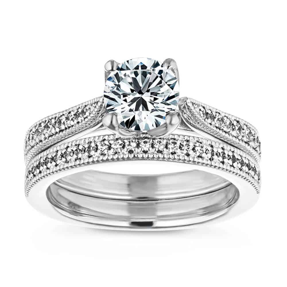 Engagement Ring Shown with Matching Wedding Band Available as a Set for a Discount