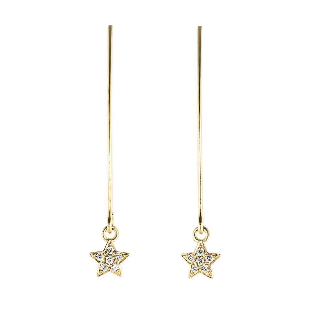 French Wire Yellow Gold Star Earrings Ready to Ship