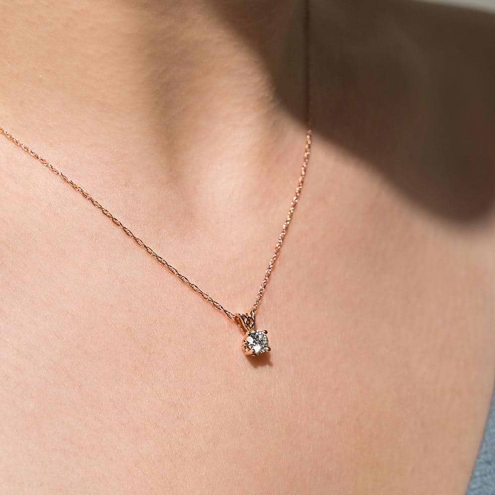 Round Scroll Pendant in recycled 14K rose gold | gold pendant scroll setting 4 prong