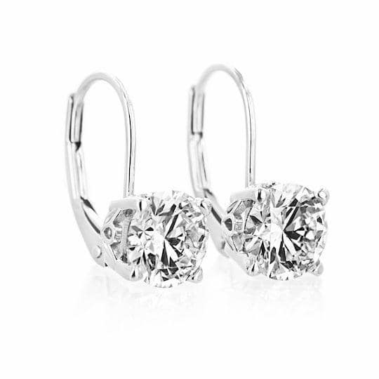 Scroll Drop Earrings in 14K white gold 