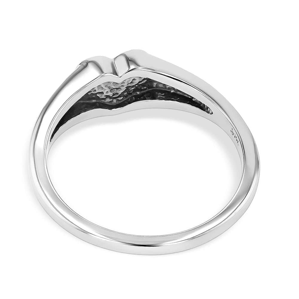 Heart Signet Ring in 14K White Gold