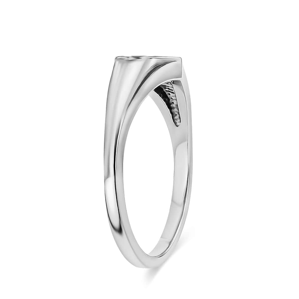 Heart Signet Ring in 14K White Gold