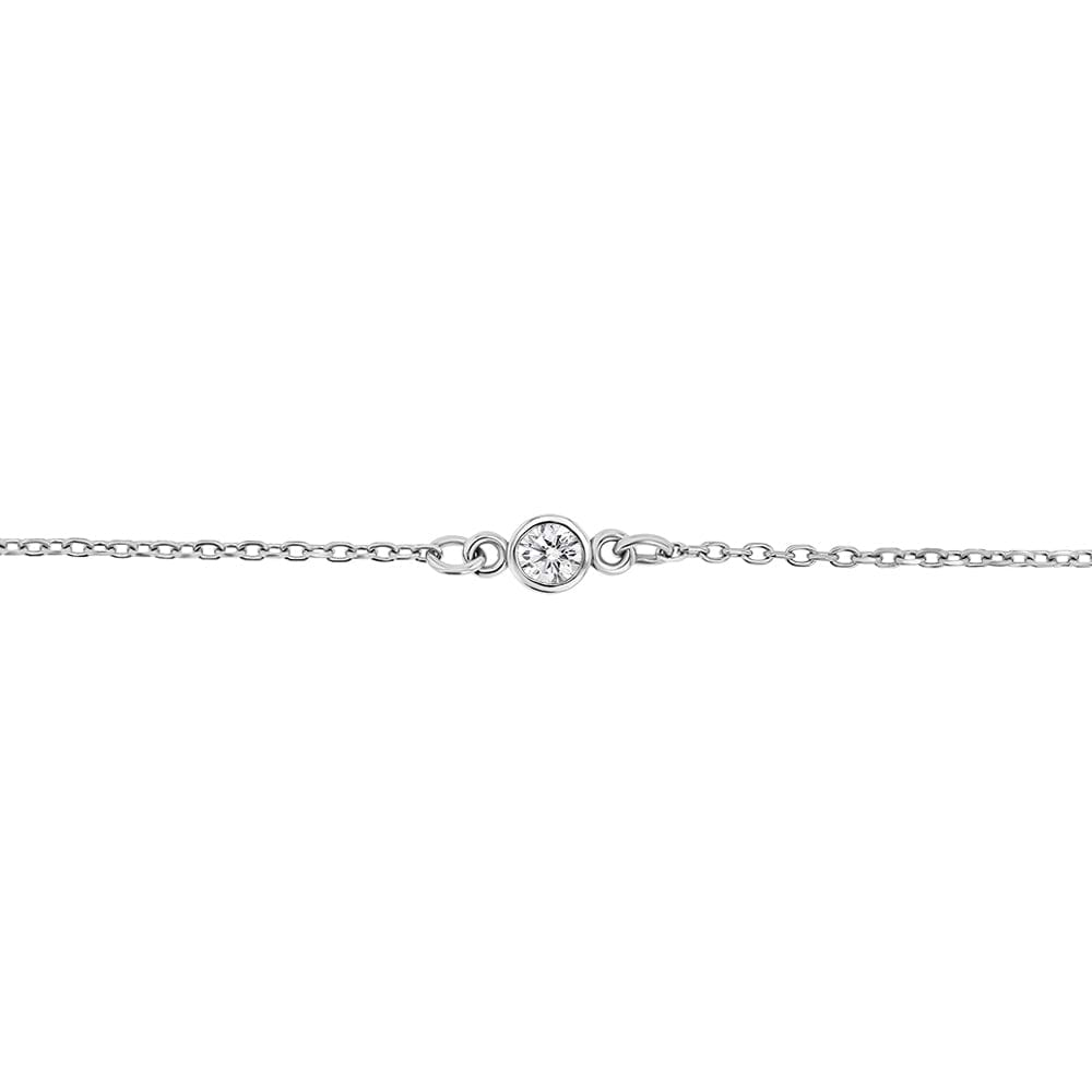 Single Stone Bracelet in 14K White Gold