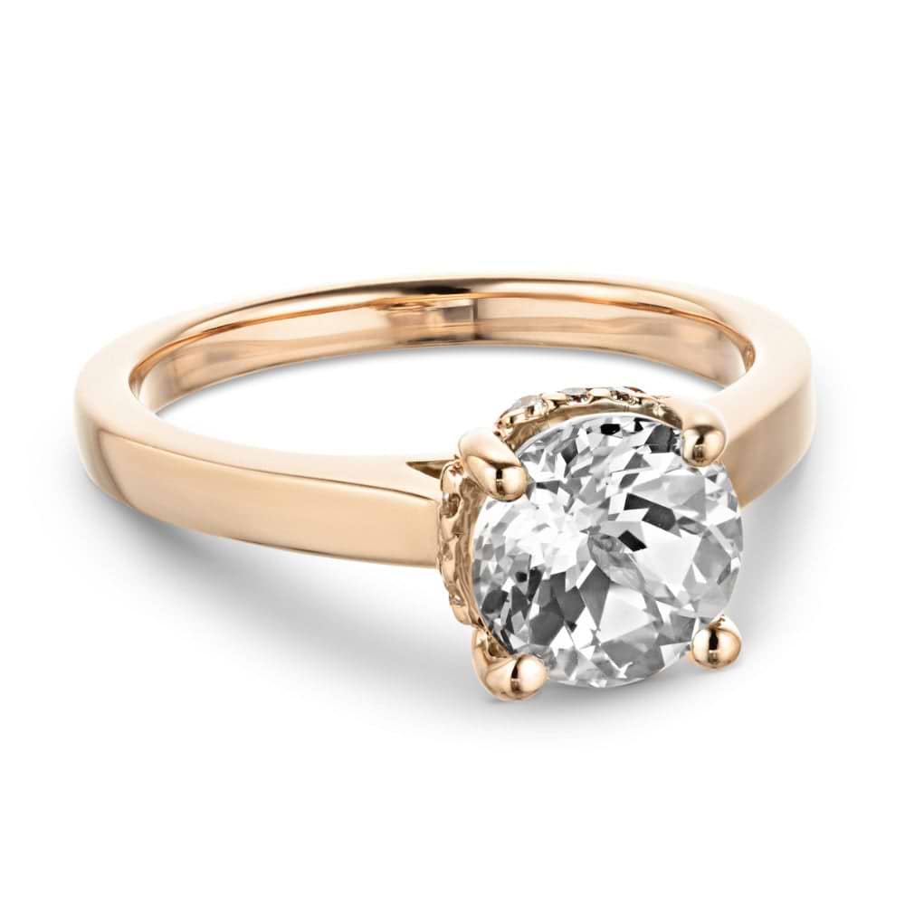 Moissanite - Stefania Hidden Halo Solitaire Engagement Ring