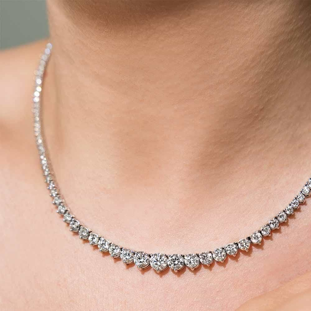 10.0ctw Lab-Grown Diamond Tennis Necklace