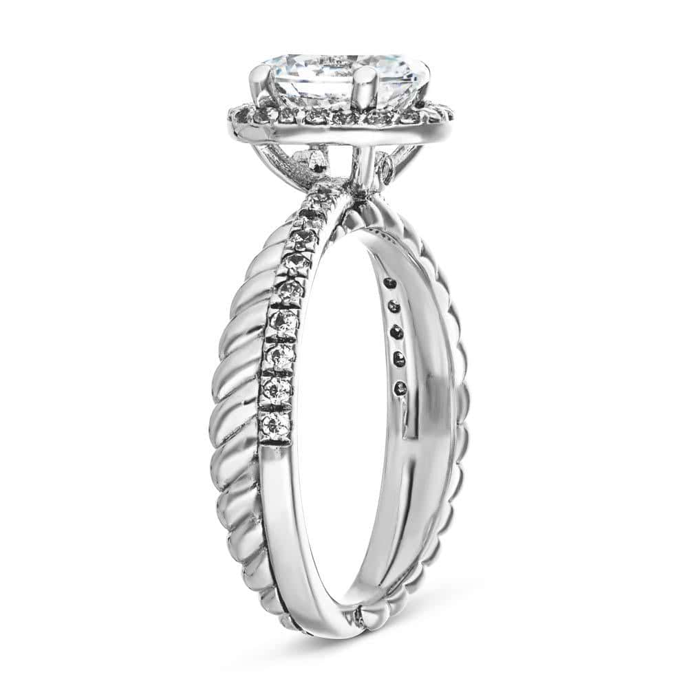 Terwilliger Engagement Ring shown with a 1.25ct oval cut Lab-Grown Diamond in recycled 14K white gold. 