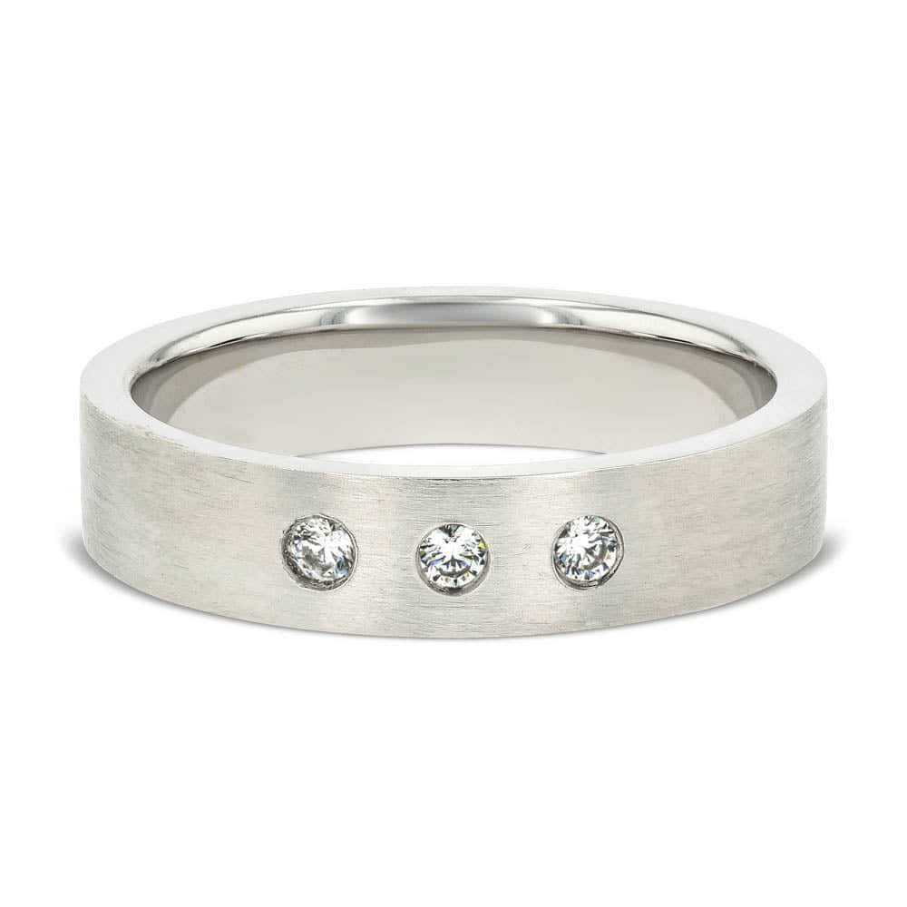 Shown in 14K White Gold with a Satin Finish