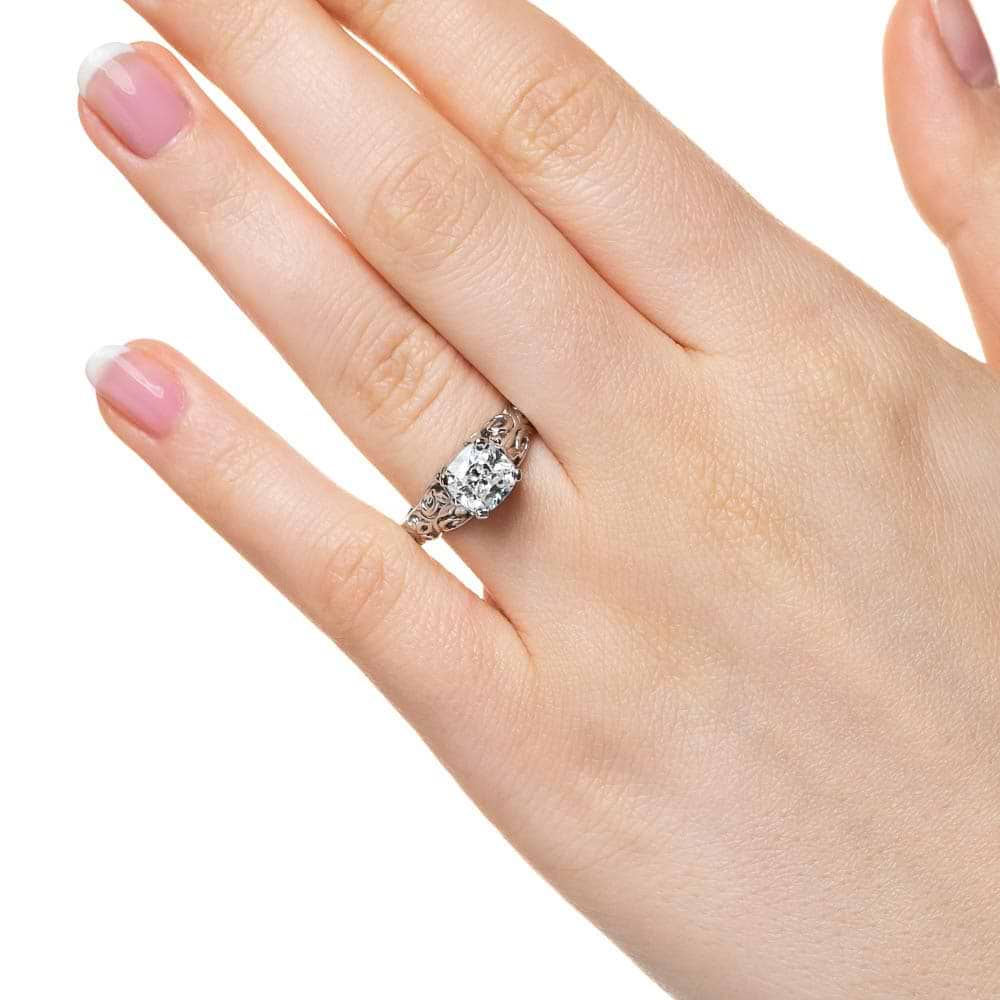 Shown with 1ct Cushion Cut Lab Grown Diamond in 14k White Gold